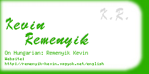 kevin remenyik business card